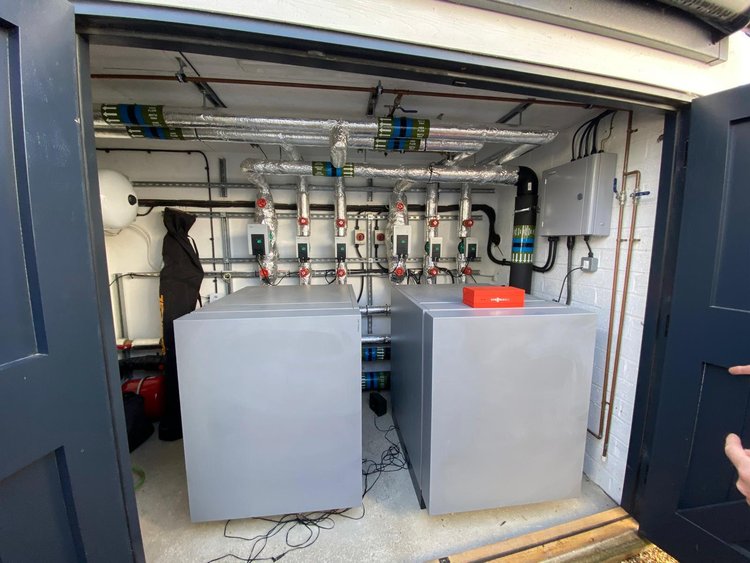 Twin commercial boilers